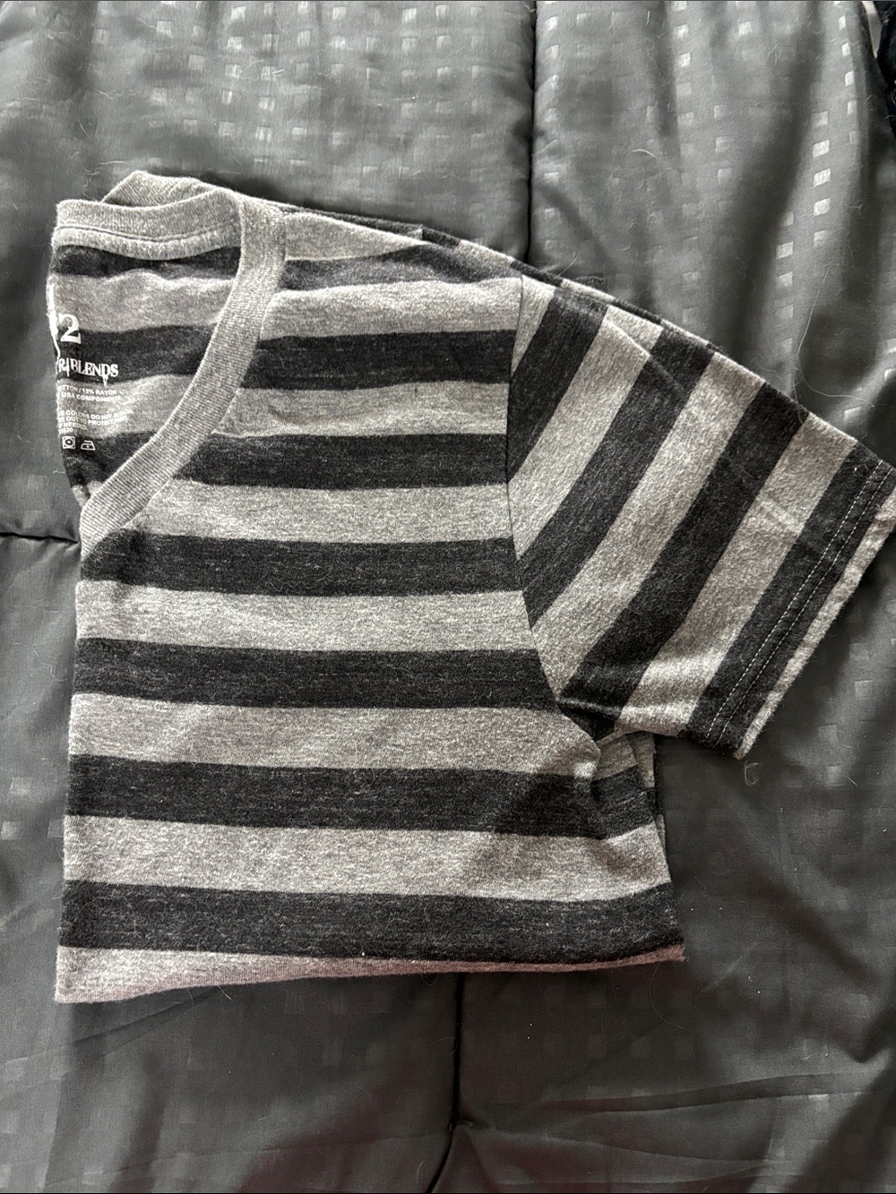 Striped Short Sleeve Tee - Black & Gray